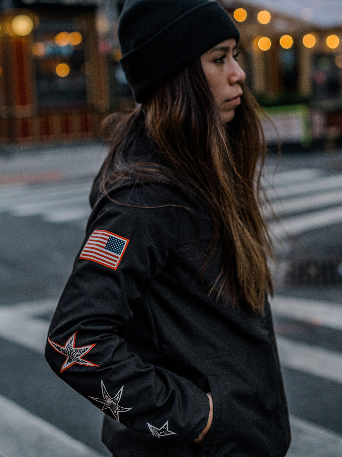 Womens USA Enemy Stone Jacket - Black