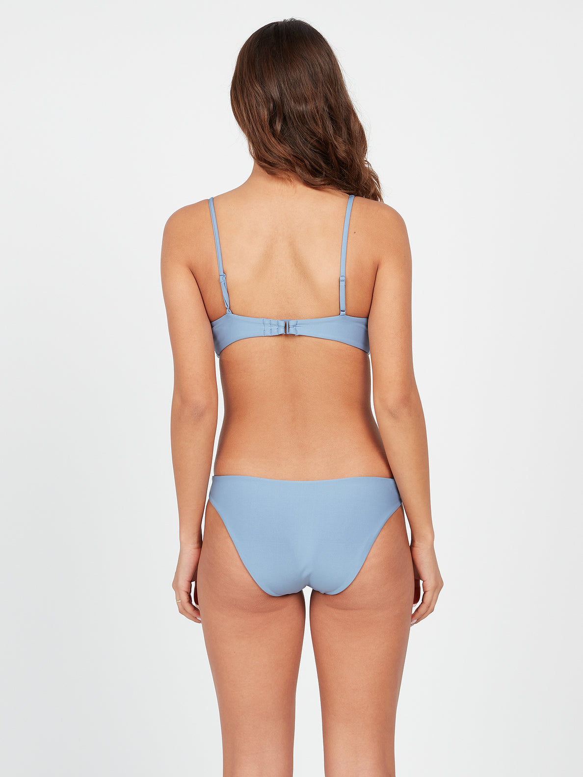 Simply Seamless V Neck Bikini Top - Washed Blue (O1022100_WBU) [B]