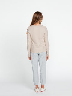 Girls Lived In Lounge Thermal Long Sleeve Top - Bone (R0342100_BNE) [3]