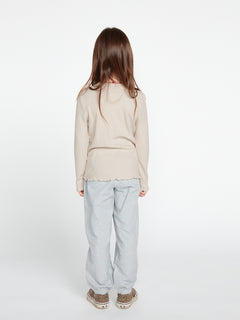 Girls Lived In Lounge Thermal Long Sleeve Top - Bone (R0342100_BNE) [B]