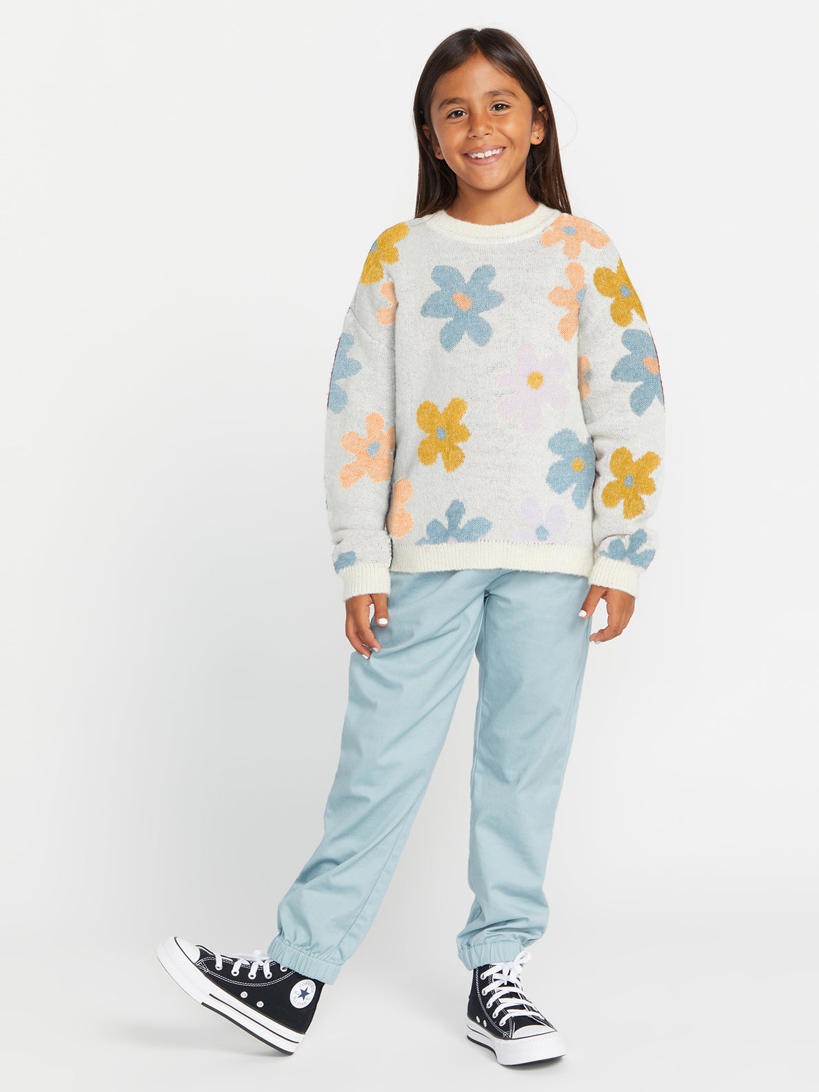 Girls Daizy Wheel Sweater - Star White (R0732301_SWH) [F]