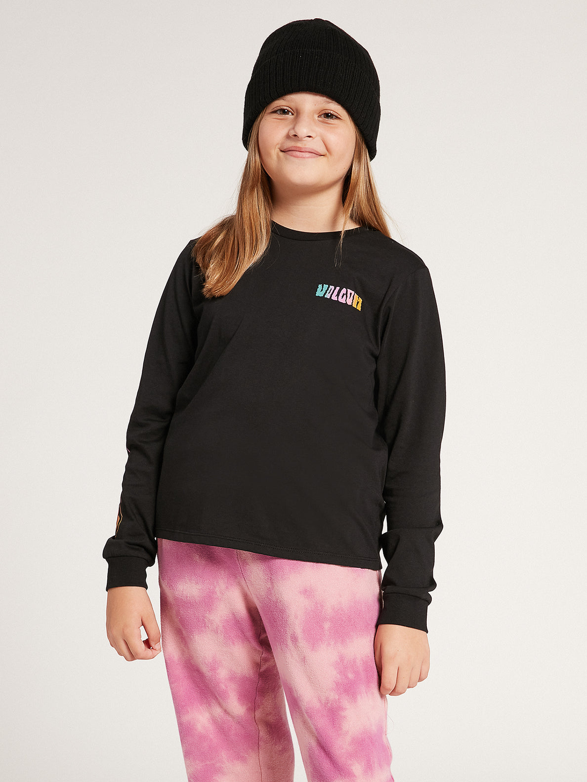 Girls Made From Stoke Long Sleeve Tee - Black (R3632100_BLK) [F]
