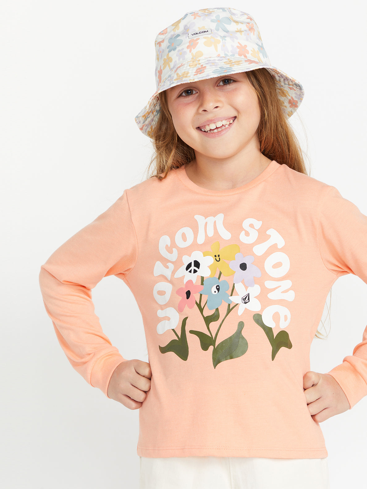 Girls Made From Stoke Long Sleeve Tee - Coral (R3632300_COR) [1]