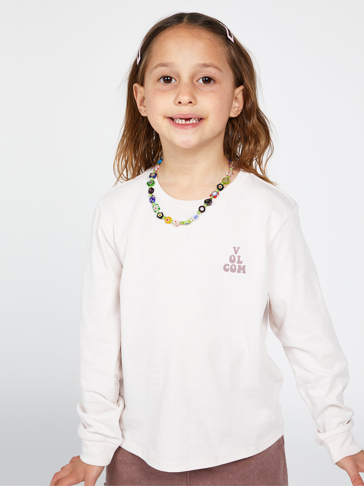Girls Made From Stoke Long Sleeve Tee - Ash (R3642200_AGR) [F]