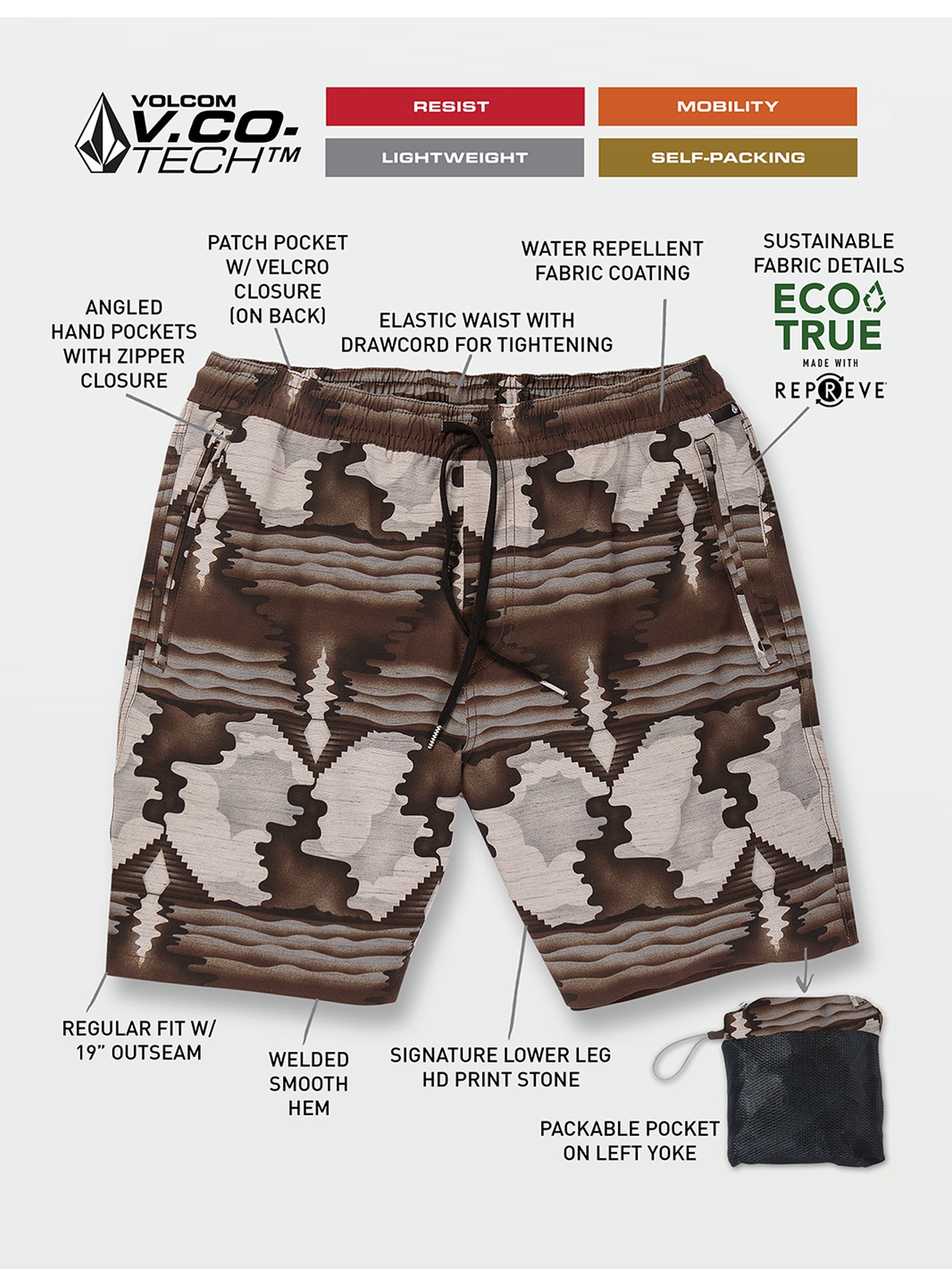 Wrecpack Hybrid Shorts - Whitecap Grey#N#– Volcom US