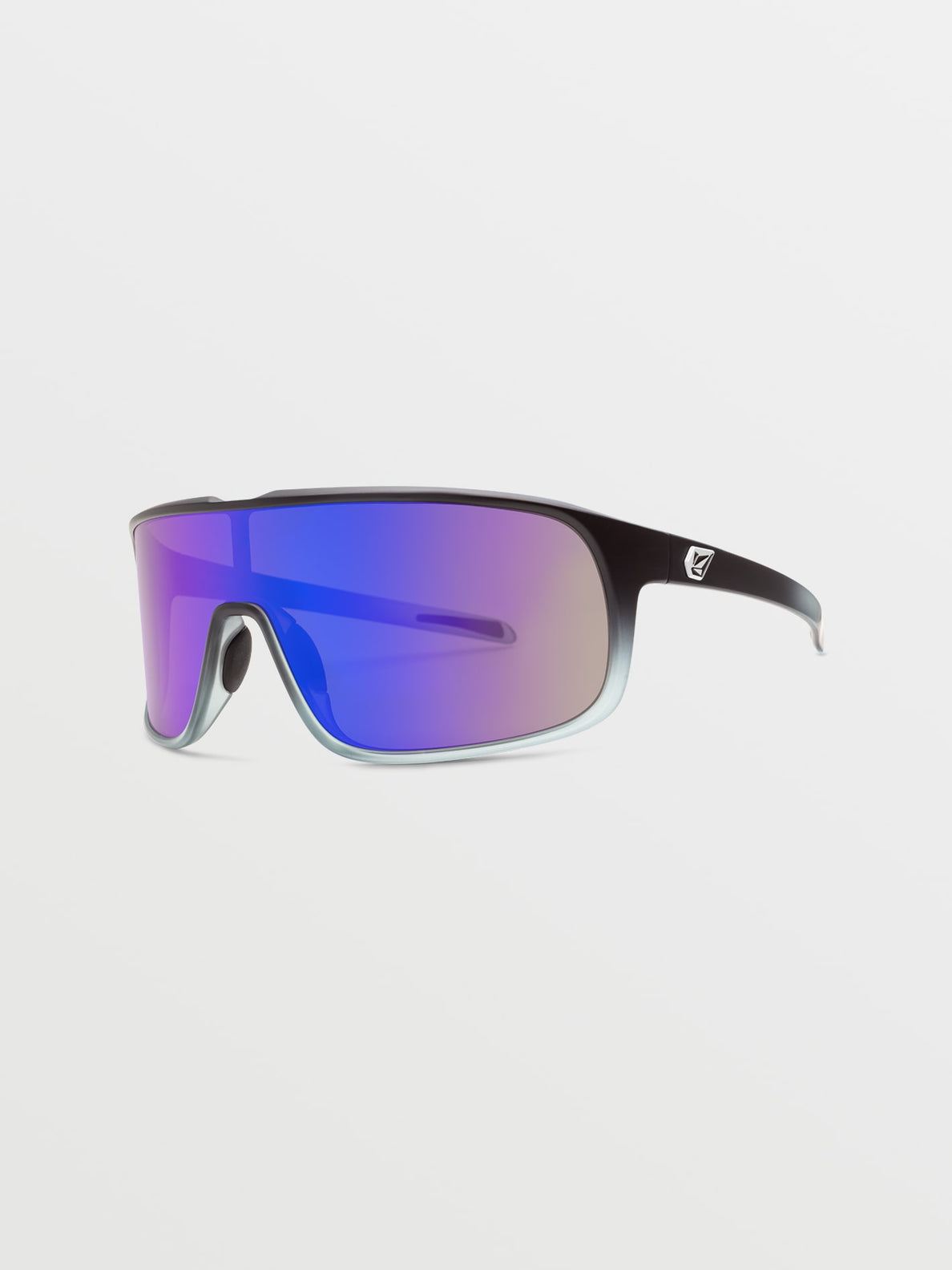 Macho Sunglasses Matte Black Clear Fade/Gray Blue Mirror