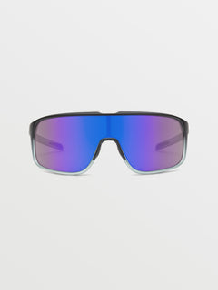 Macho Sunglasses Matte Black Clear Fade/Gray Blue Mirror