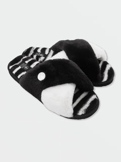 Lived in Lounge Slippers - Black White
