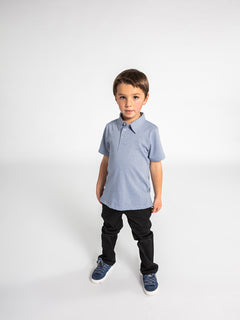 Little Boys Wowzer Short Sleeve Polo - Ashley Blue