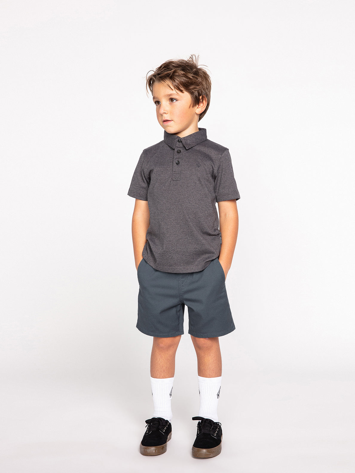 Little Boys Wowzer Polo Short Sleeve Shirt - Stealth