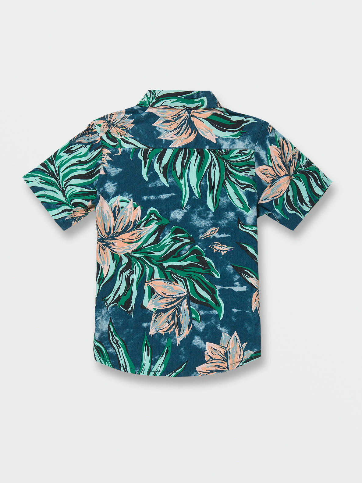 Little Boys Marble Floral Short Sleeve Shirt - Aged Indigo (Y0412308_AIN) [B]
