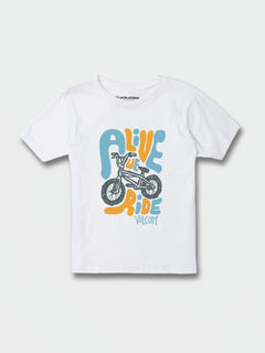 Little Boys Alive We Ride Short Sleeve Tee - White (Y3532234_WHT) [F]