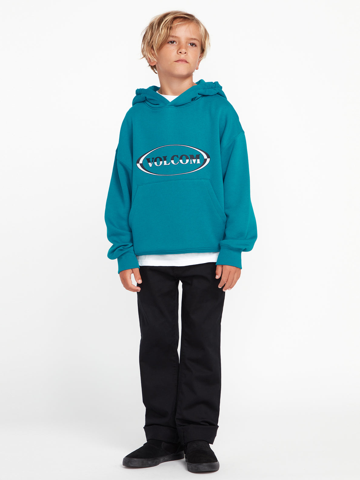 Little Boys Strike Hood Pullover Sweatshirt - Ocean Teal